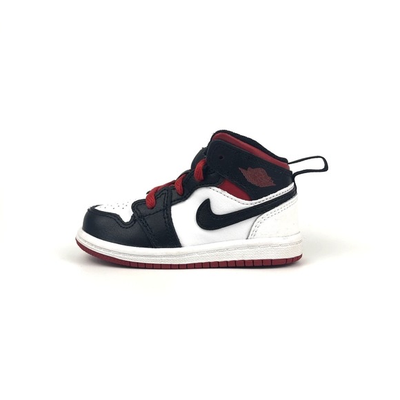 Jordan 1 Mid 'Gym Red Black Toe' (TD) White DQ8425-106 Slip-on 6C Nike Retro - Picture 2 of 8